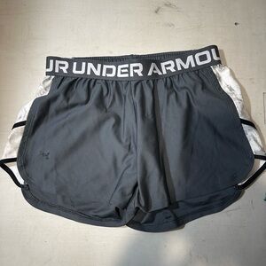 Under Armour Black Mesh Athletic Shorts with White Logo